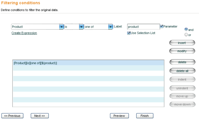designing a parameter report