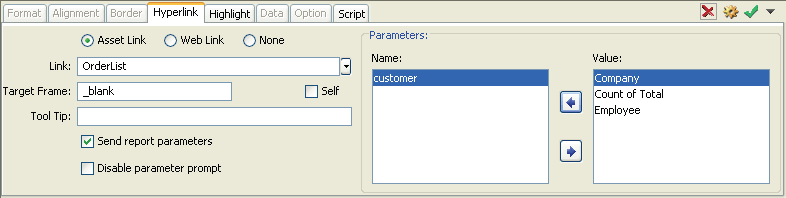hyperlinks in reports