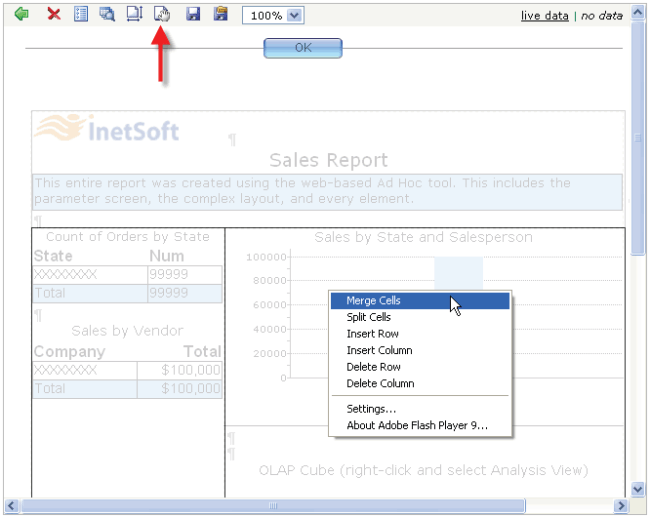 report page region