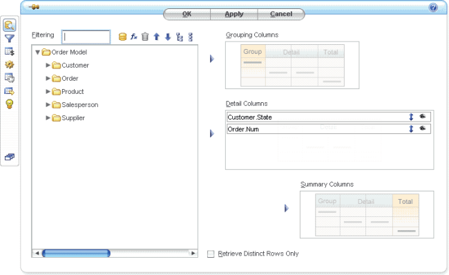 report table elements