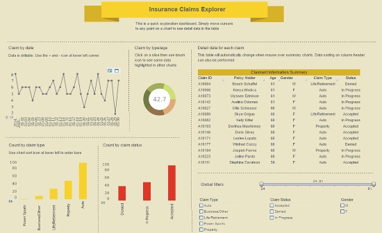Insurance Claims Dashboard Example