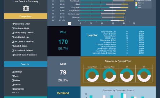 Law Firm Case Outcomes Dashboard Example