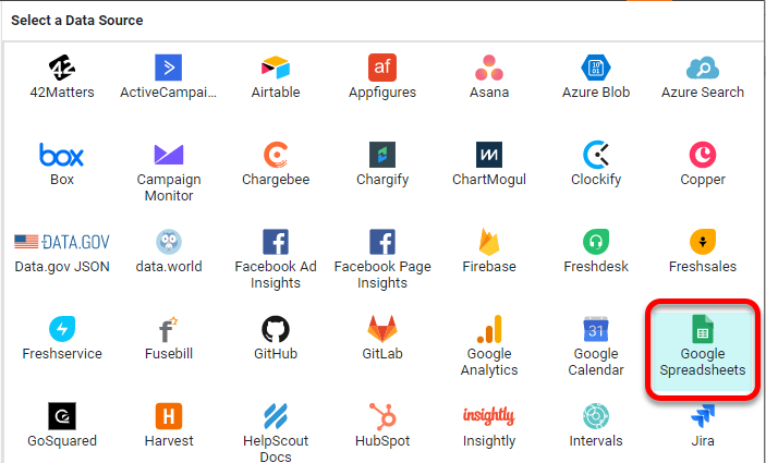 choosing google sheet for dashboard