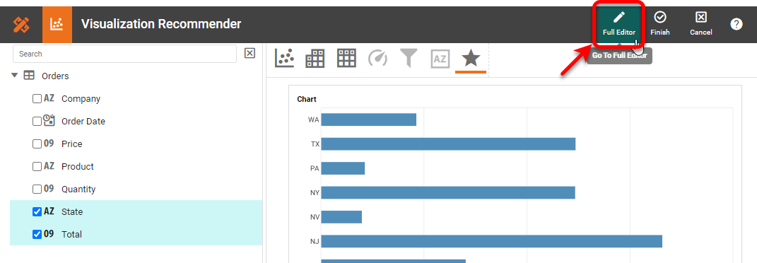 opening the full chart editor