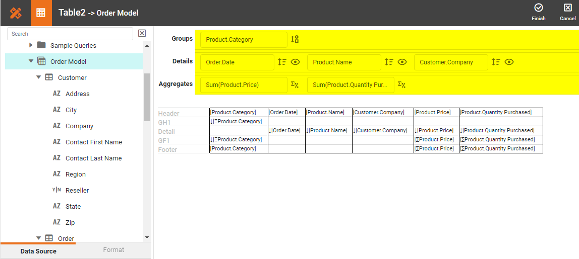 Ad Hoc Report Example