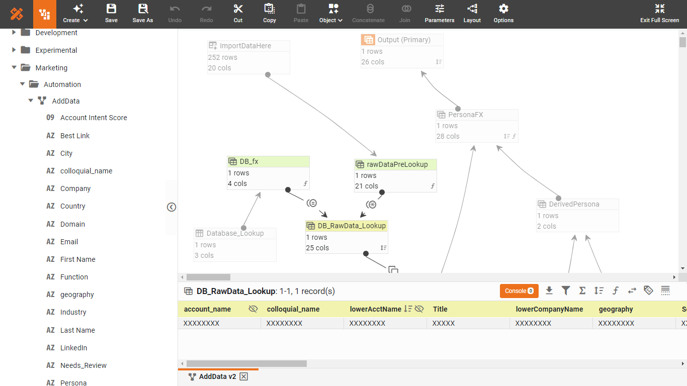 Web Based Query Builder example