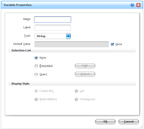 defining dashboard variables