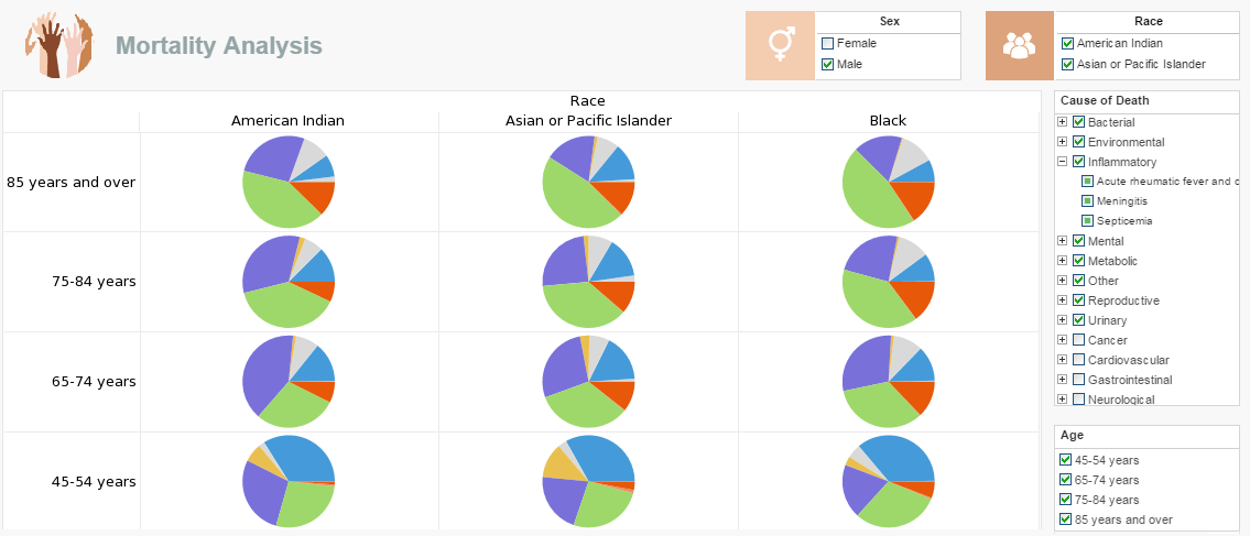 example of a dashboard created with InetSoft's report software