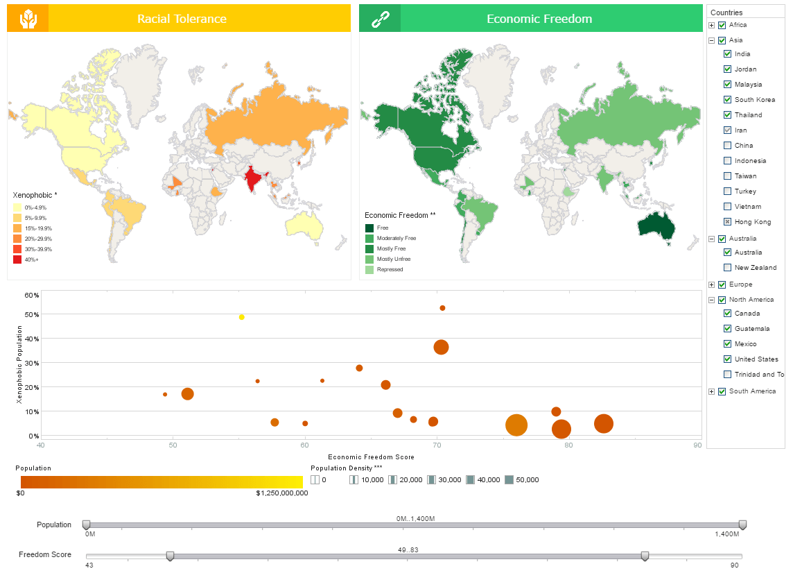 Interactive Map Visualization Example for Politics