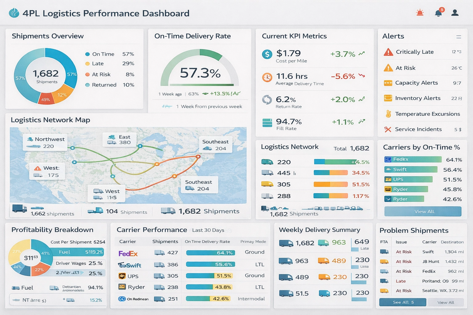 4PL Logistics Performance Dashboard