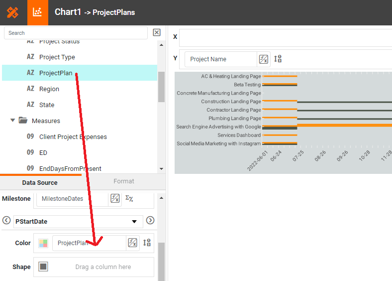 making a Gantt chart step 6