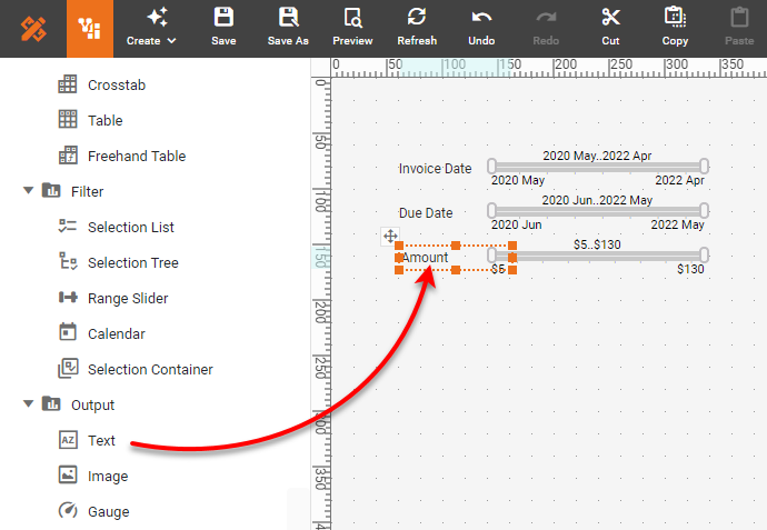 add text components to dashboard