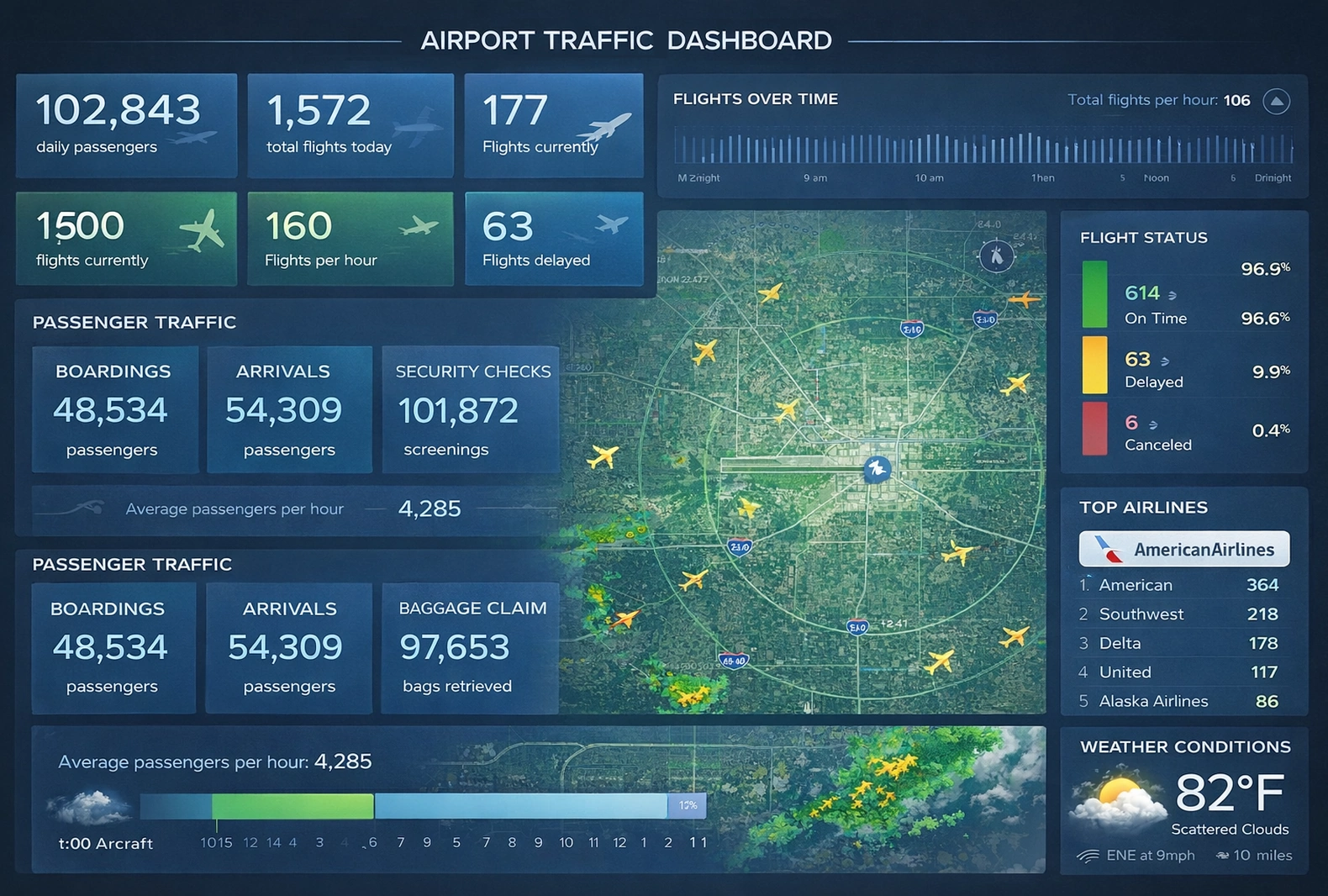 Airport traffic dashboard