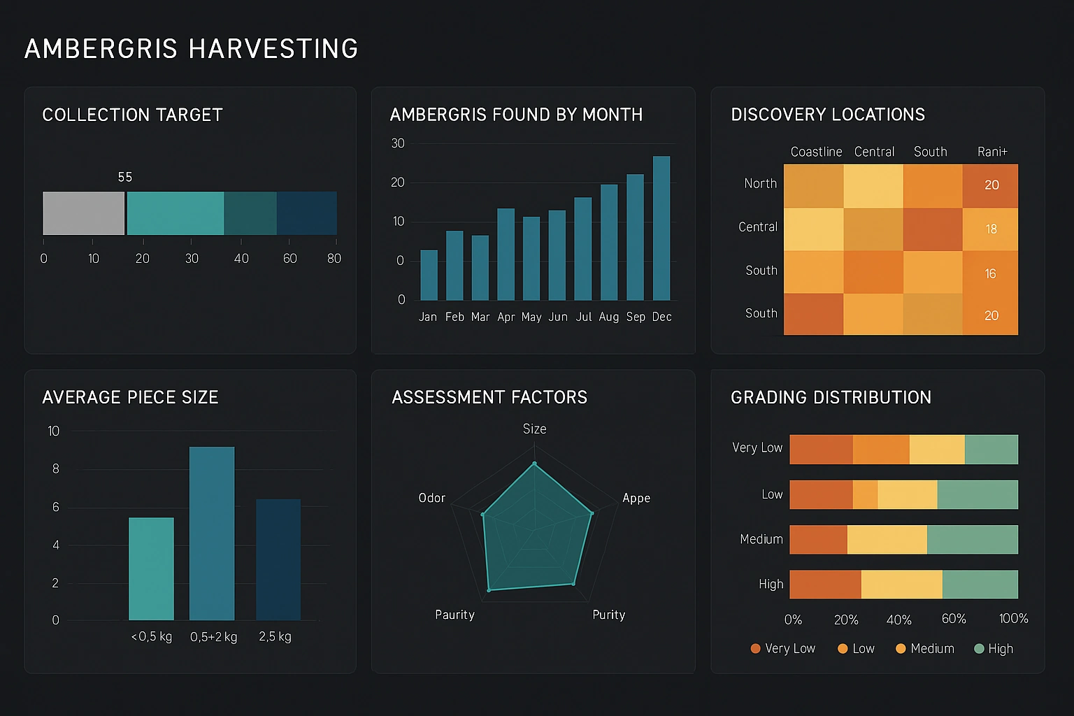 Ambergris harvesting dashboard