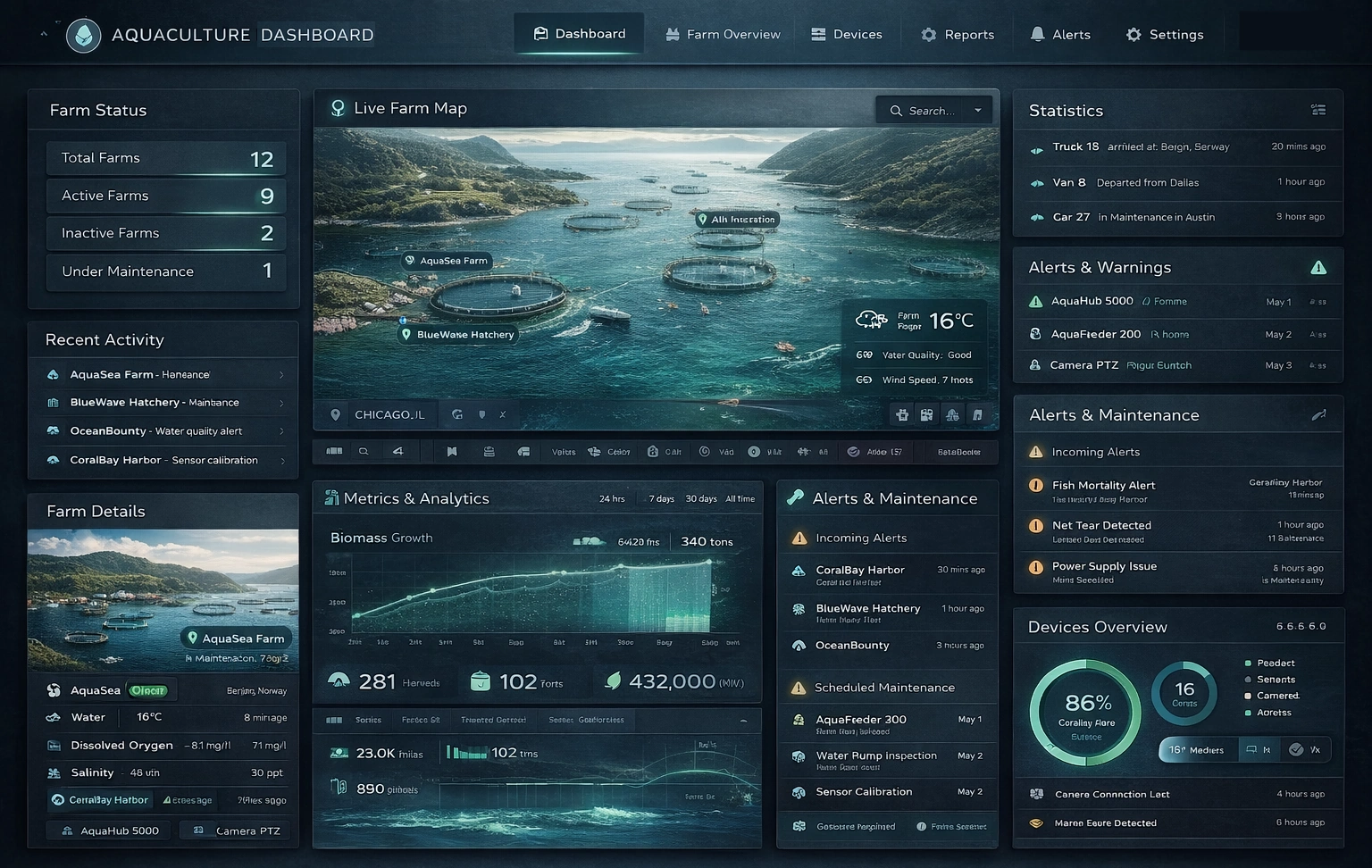 Aquaculture dashboard