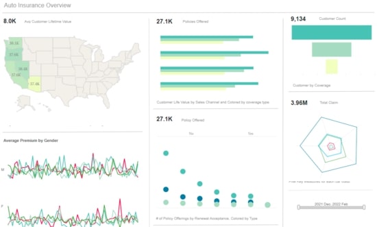 Auto Insurance dashboard example