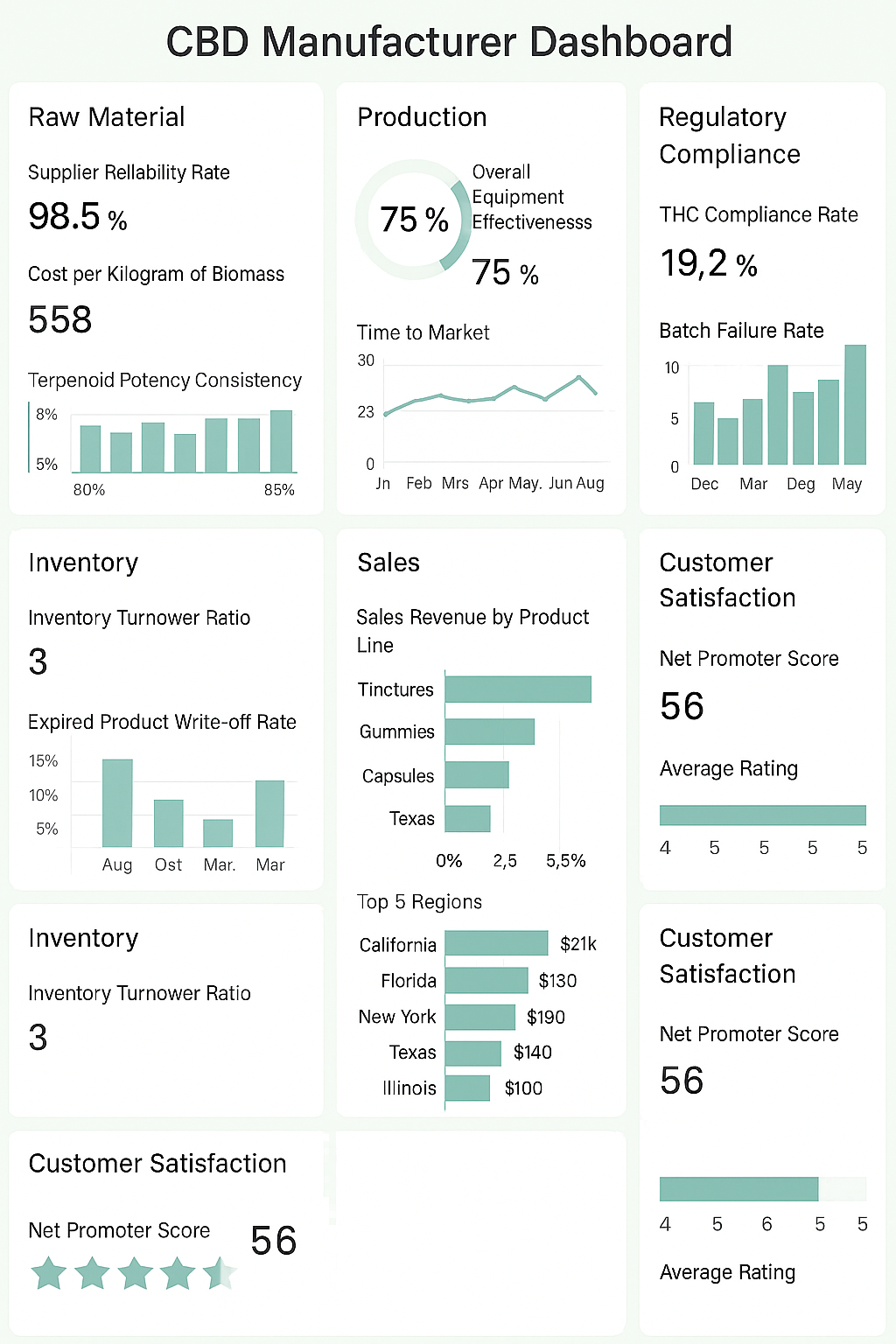 cbd manufacturer dashboard example