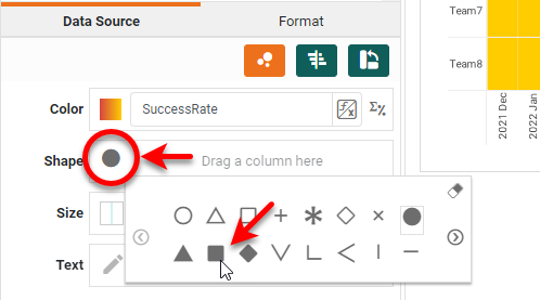 choose the chart dot shape