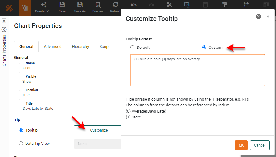 create chart tooltip