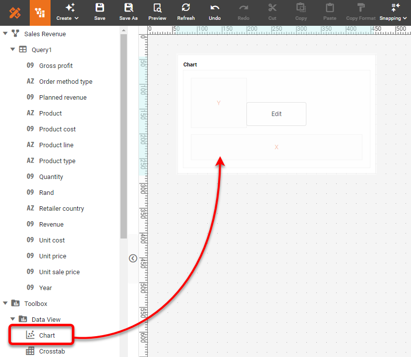 Create Sales Chart Step 1