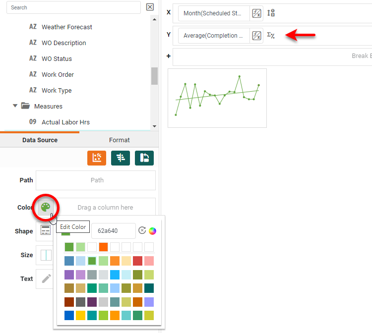 create sparkline chart step 3