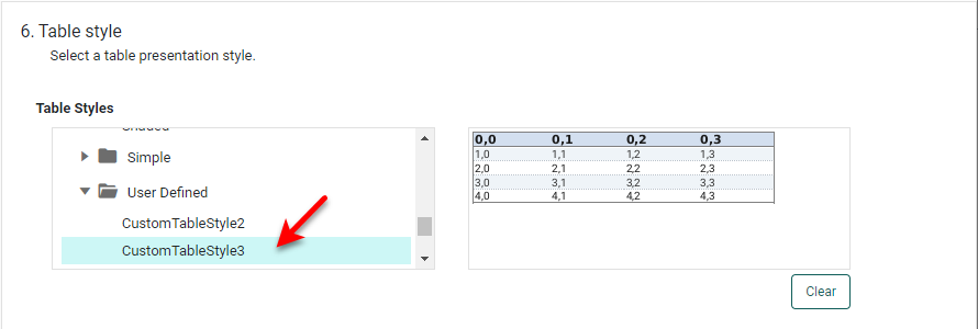 report crosstab step 6