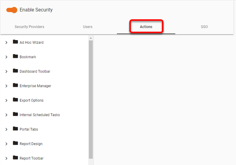 dashboard actions security