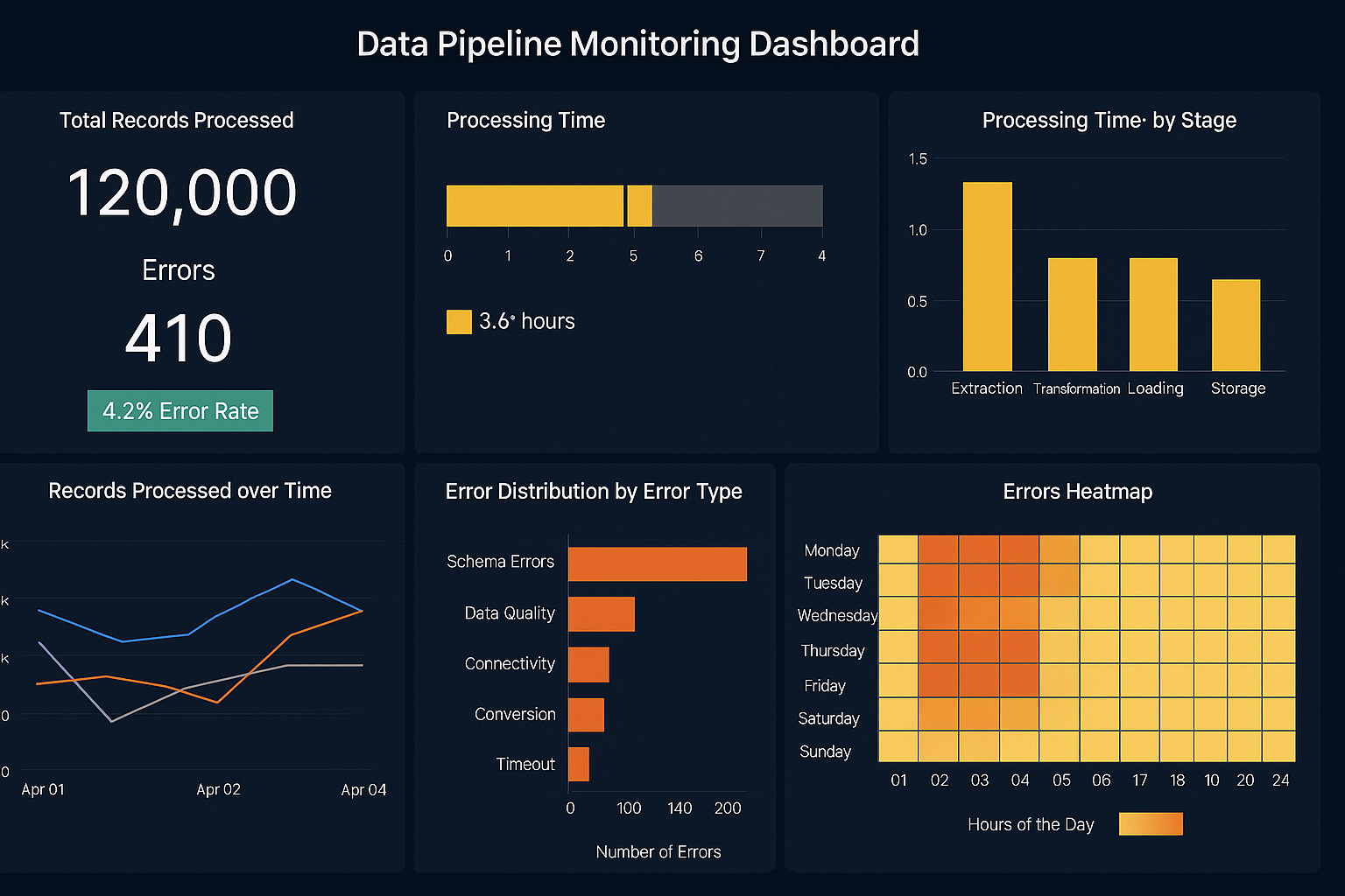 Data Pipeline Monitoring Dashboard Example