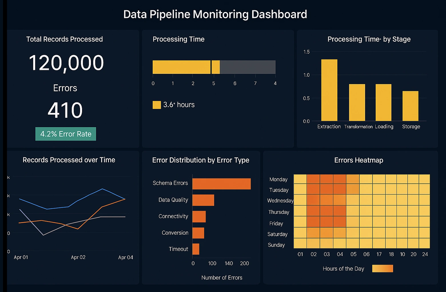 Data Pipeline Monitoring Dashboard Example