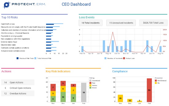 Executive Management Risk Dashboard Example