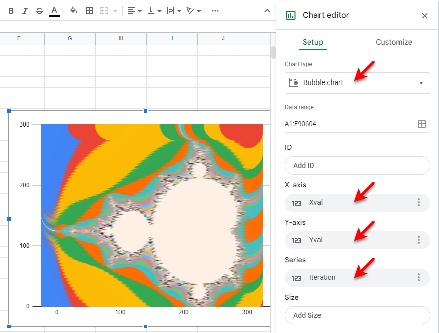 create fractal chart using google