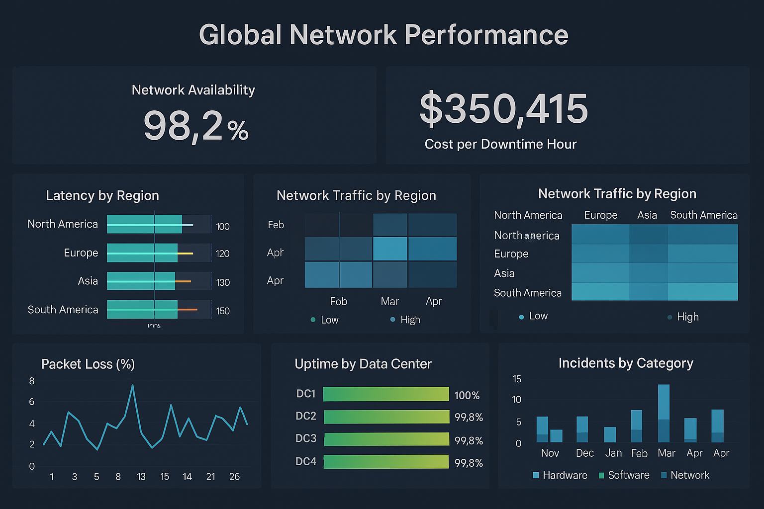 Example of a Global Network Performance DashboardGlobal Network Performance Dashboard