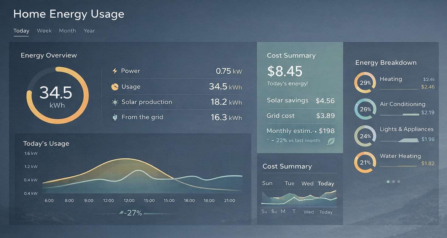 home energy usage dashboard