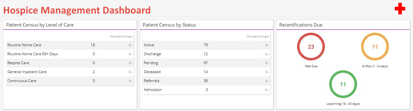 Hospice Management Dashboard Example