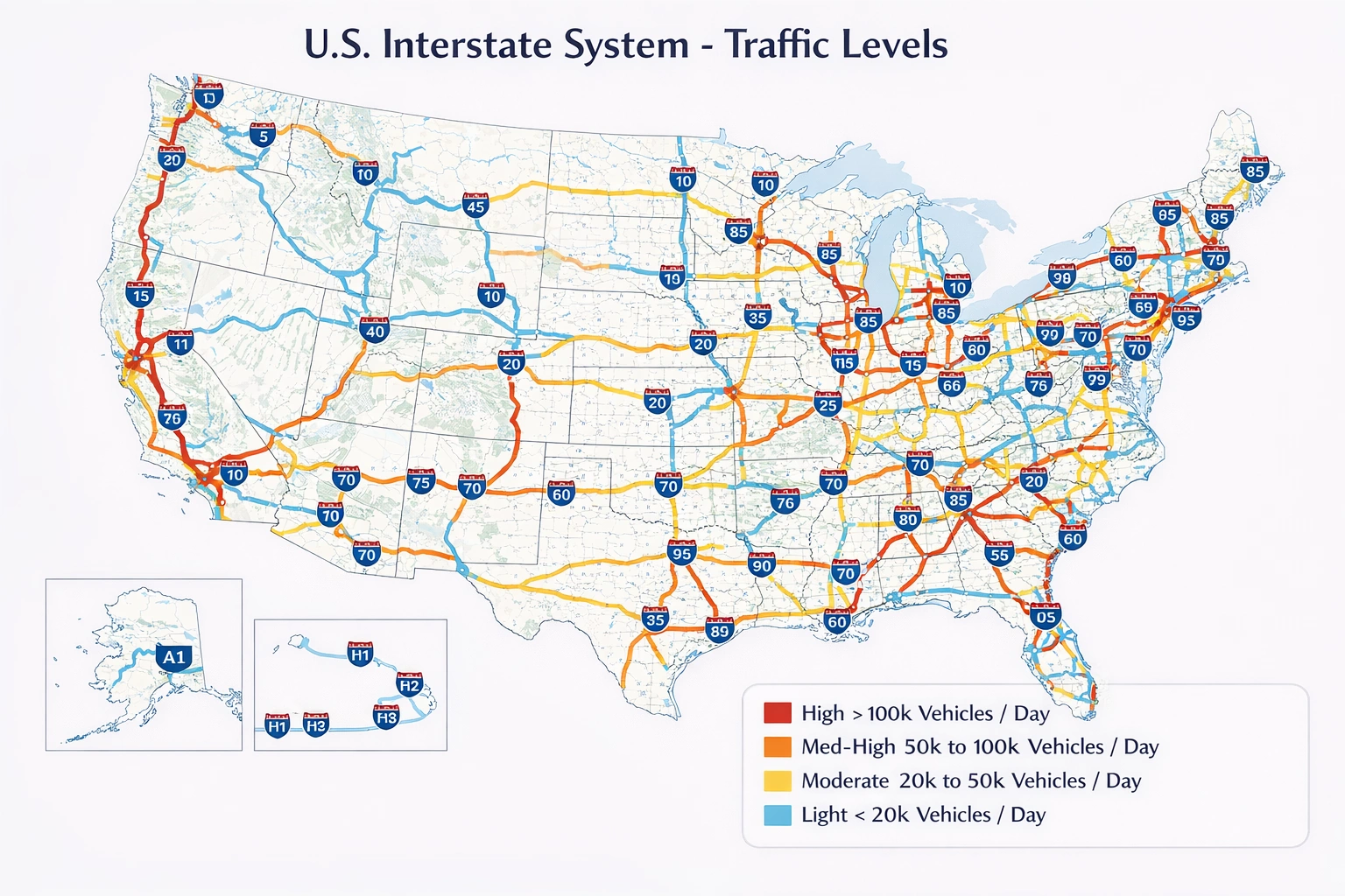 Interstate traffic visualization
