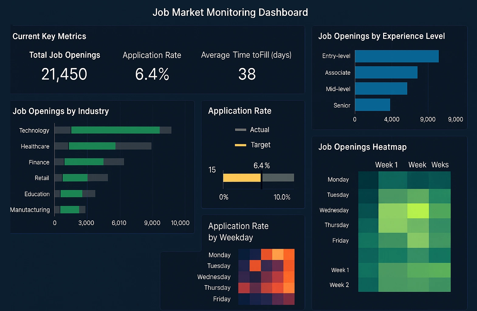 example of a job market monitoring dashboard