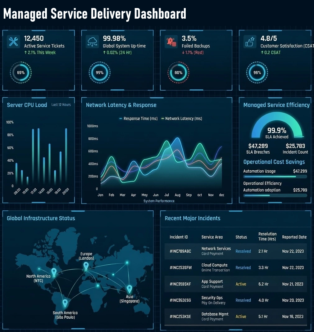 managed service delivery dashboard example