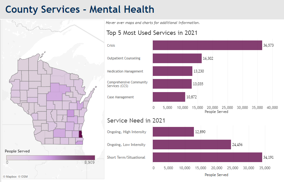 Mental Health Services Dashboard Example
