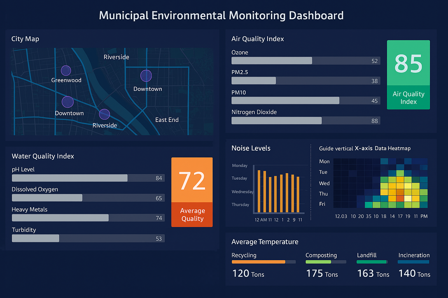 Municipal Environmental Monitoring Dashboard Example