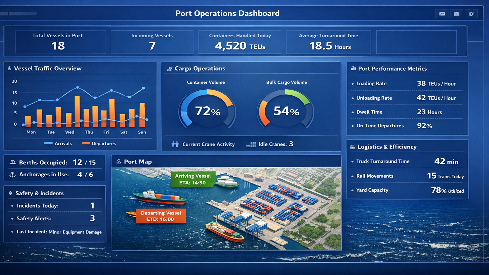 Port operations dashboard