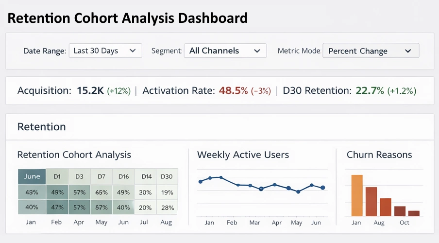 Retention Cohort Analysis Dashboard