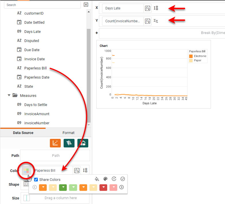 select chart color