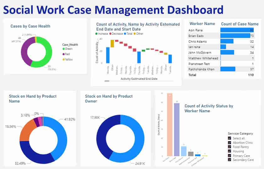 Social Work Case Management Dashboard Example