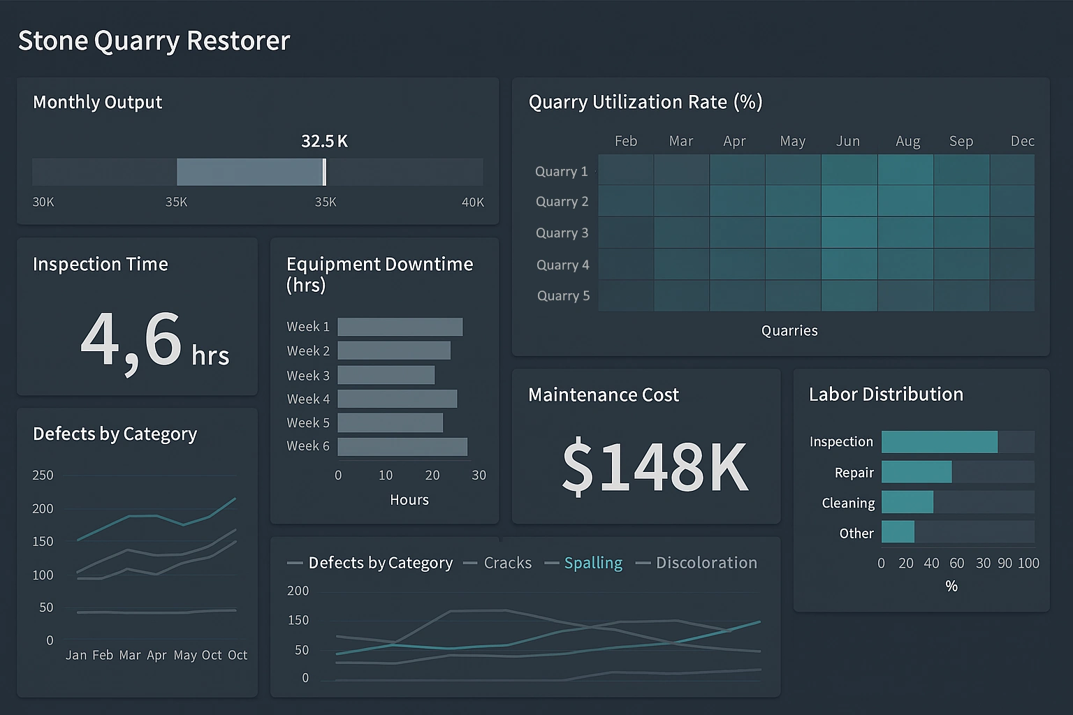 Stone Quarry Restorer Dashboard