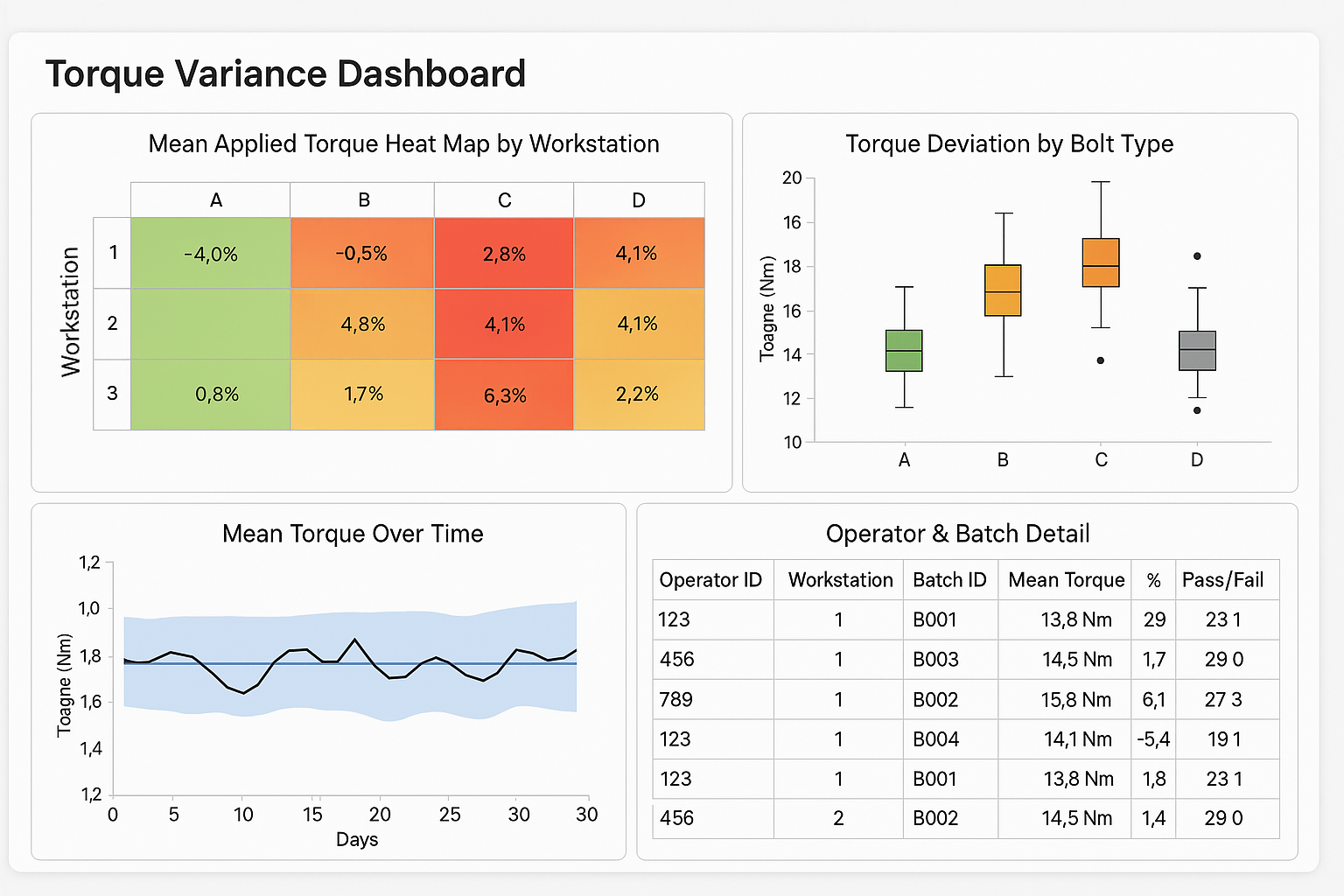 torque variance dashboard example