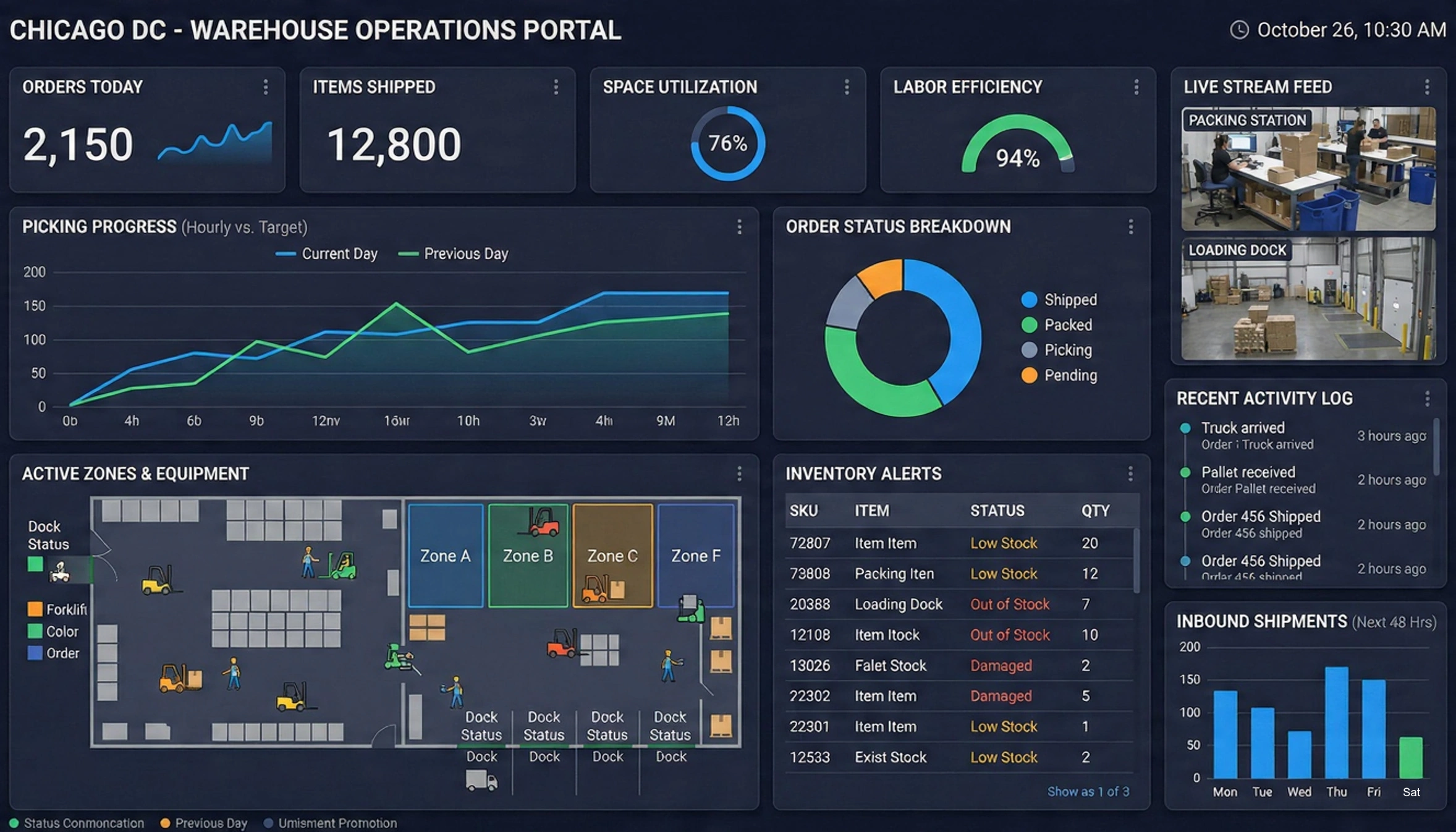 warehouse operations dashboard