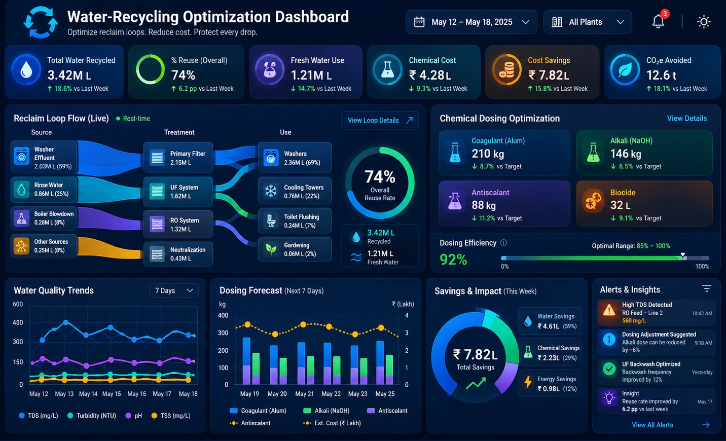 Water Recycling Optimization Dashboard