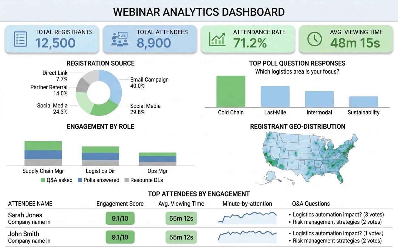 Webinar Analytics Dashboard Example